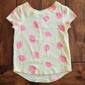 Cat & Jack Strawberry Print Kids T-Shirt - Pink & Yellow